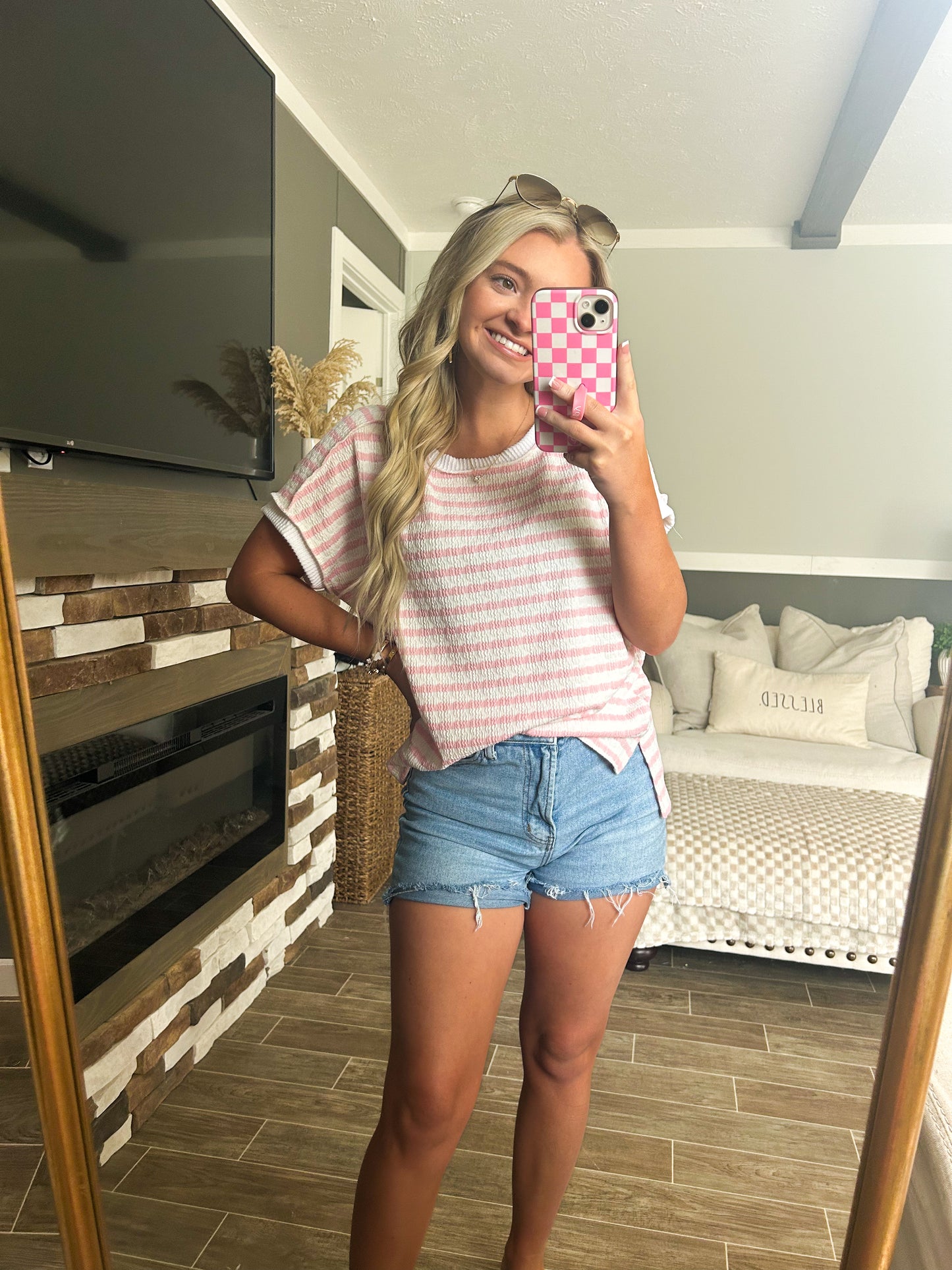 Between The Lines Textured Top