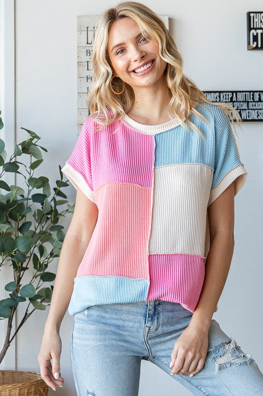 April Skies Colorblock Top