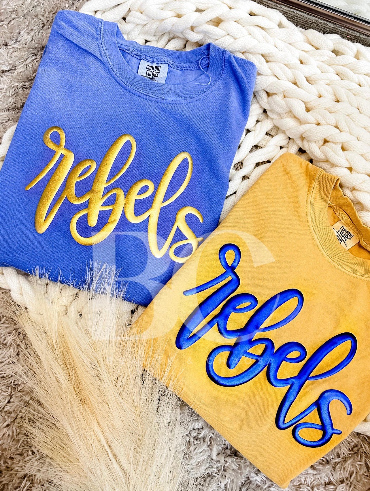 Custom Cursive Puff Comfort Colors Tee - Adult & Youth