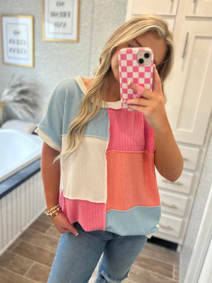 April Skies Colorblock Top
