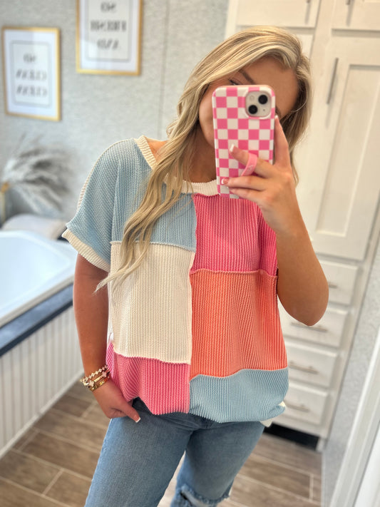 April Skies Colorblock Top