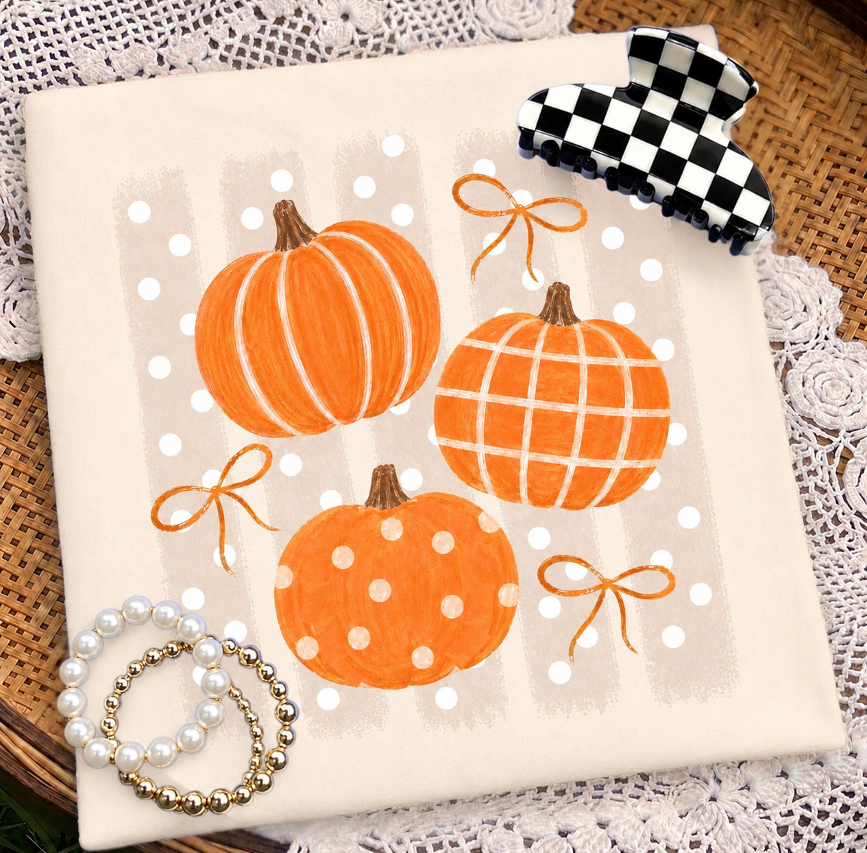 Pattern Pumpkins & Polka Dot Stripes