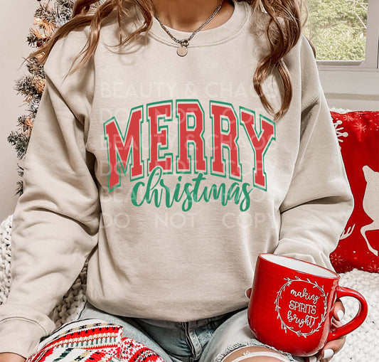 Varsity Merry Christmas Tee