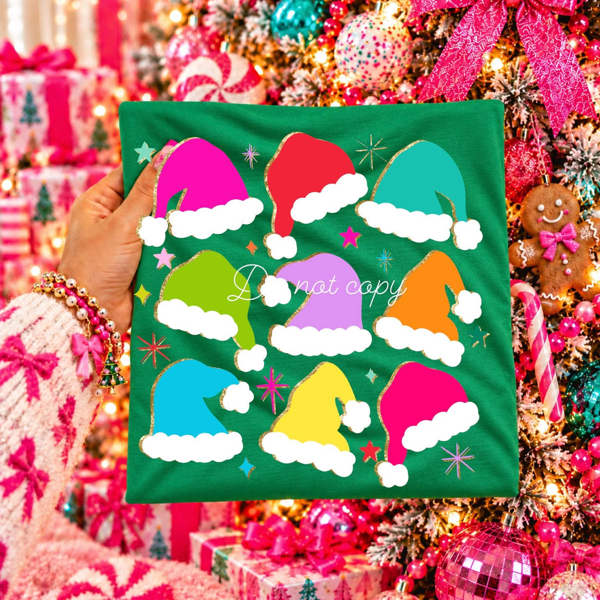 Glitter Santa Hats
