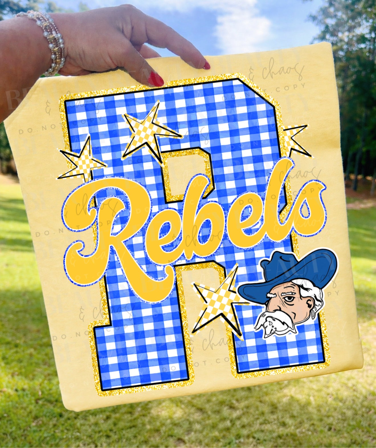 Blue Gingham Rebel Man