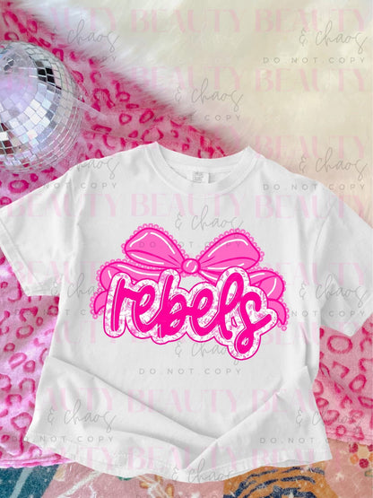 Rebels Pink Bow (Any Mascot!)