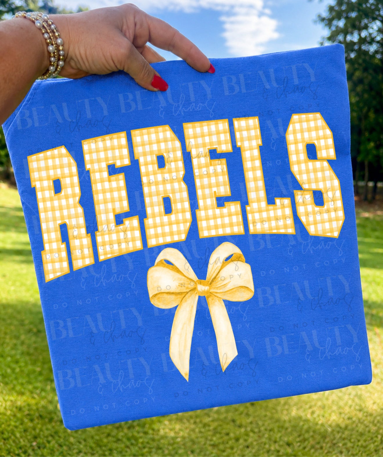 Yellow Gingham Rebels Bow