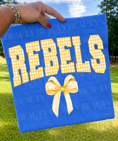 Yellow Gingham Rebels Bow