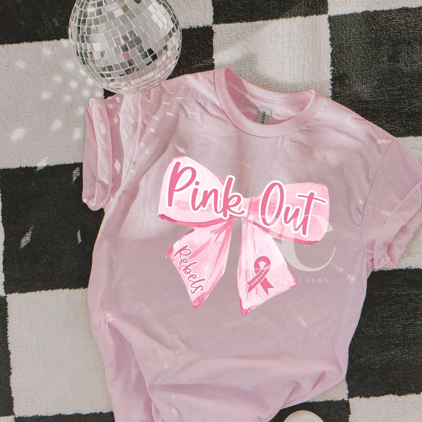 Pink Out Watercolor Bow Rebels (Any Mascot!)