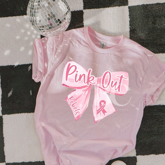 Pink Out Watercolor Bow Rebels (Any Mascot!)