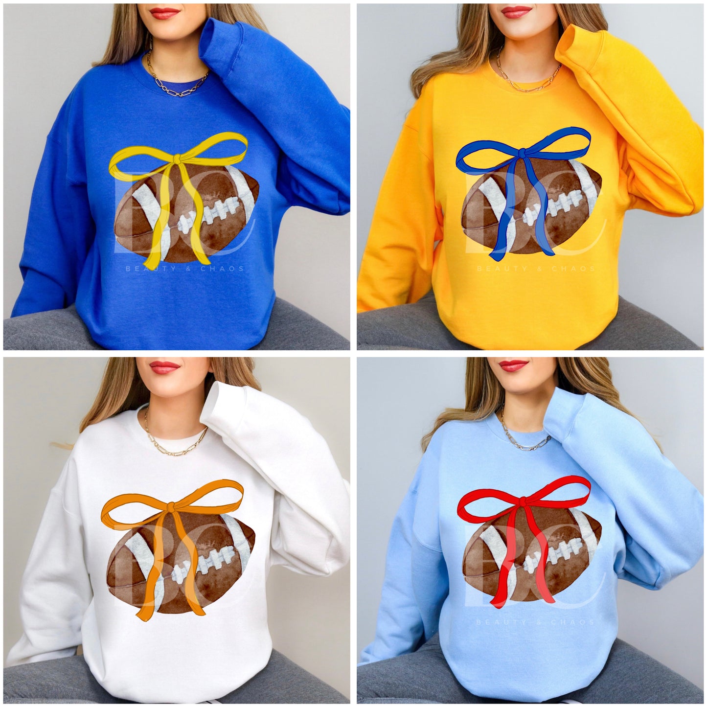 Custom Football Bow Mascot Tee/Sweatshirt