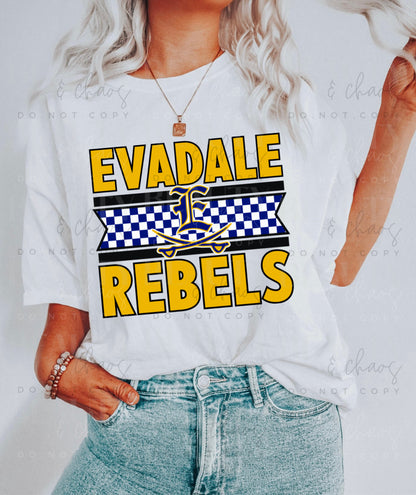 Evadale Checkered E Swords