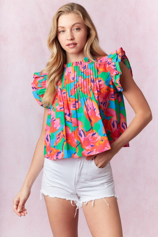 In Paradise Ruffle Sleeve Top