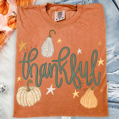 Cursive Thankful Mini Pumpkins
