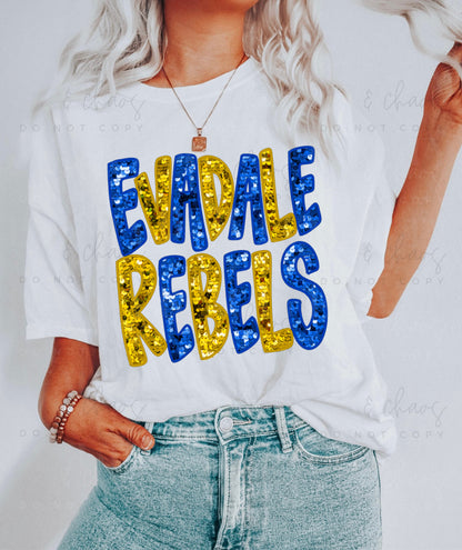 Faux Sequin Evadale Rebels