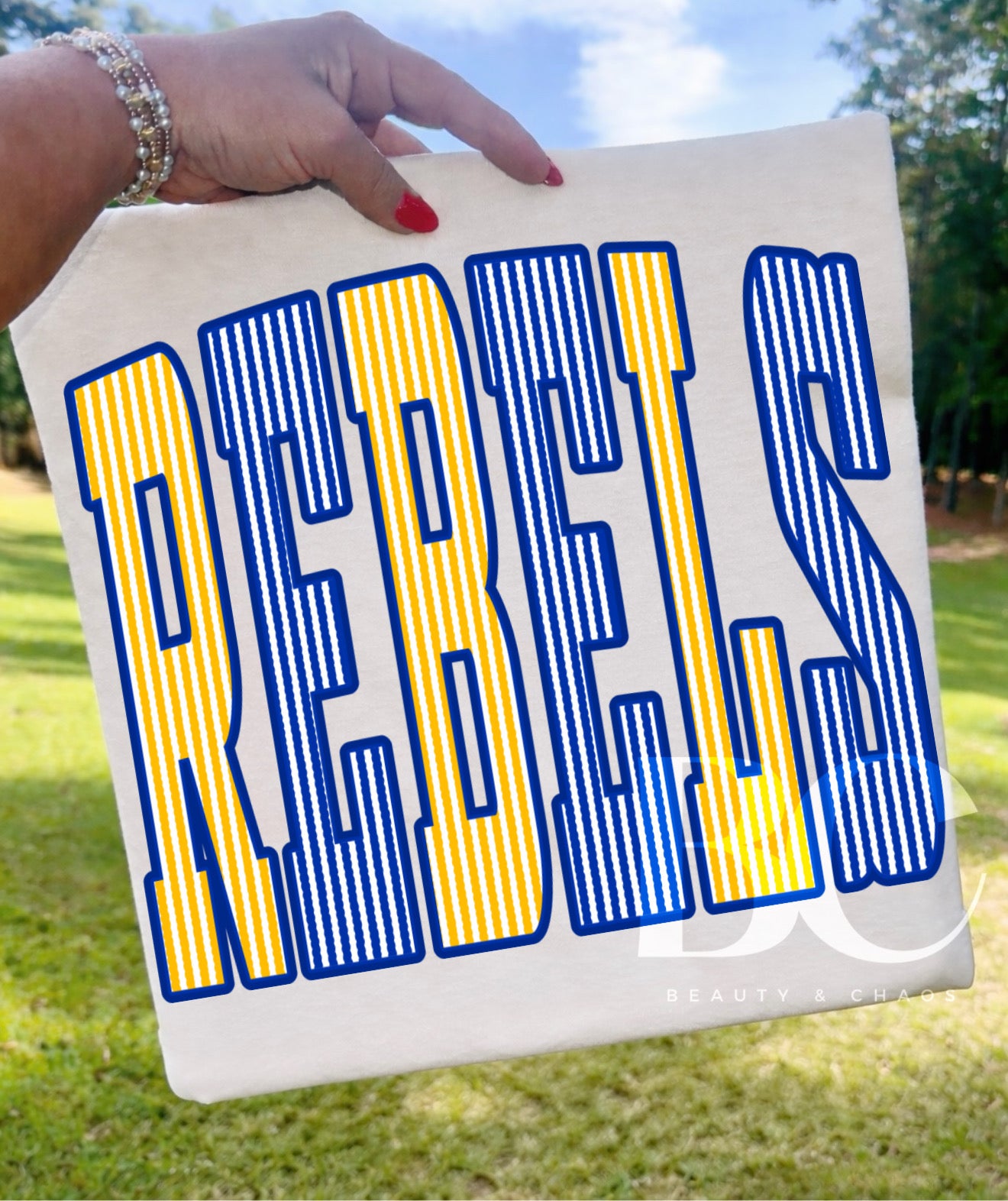 Blue Gold Stripe Rebels