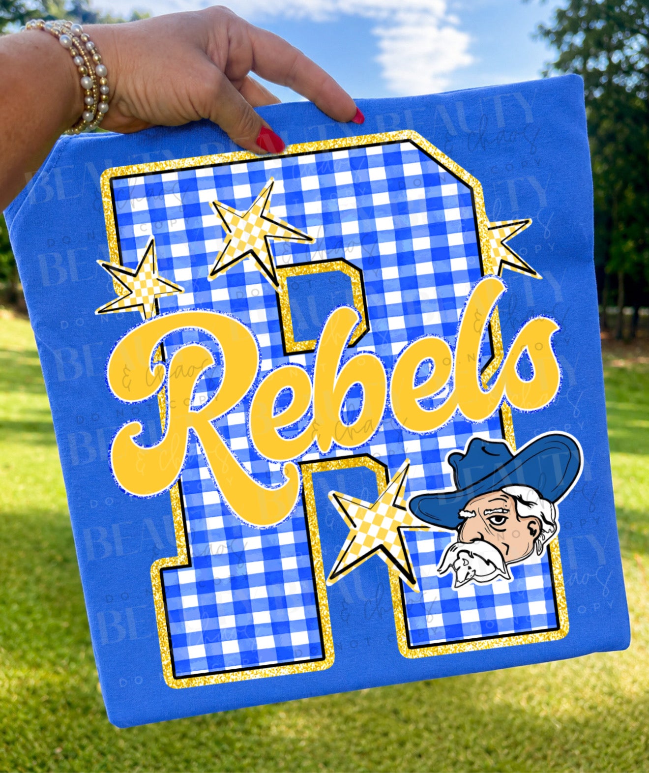 Blue Gingham Rebel Man