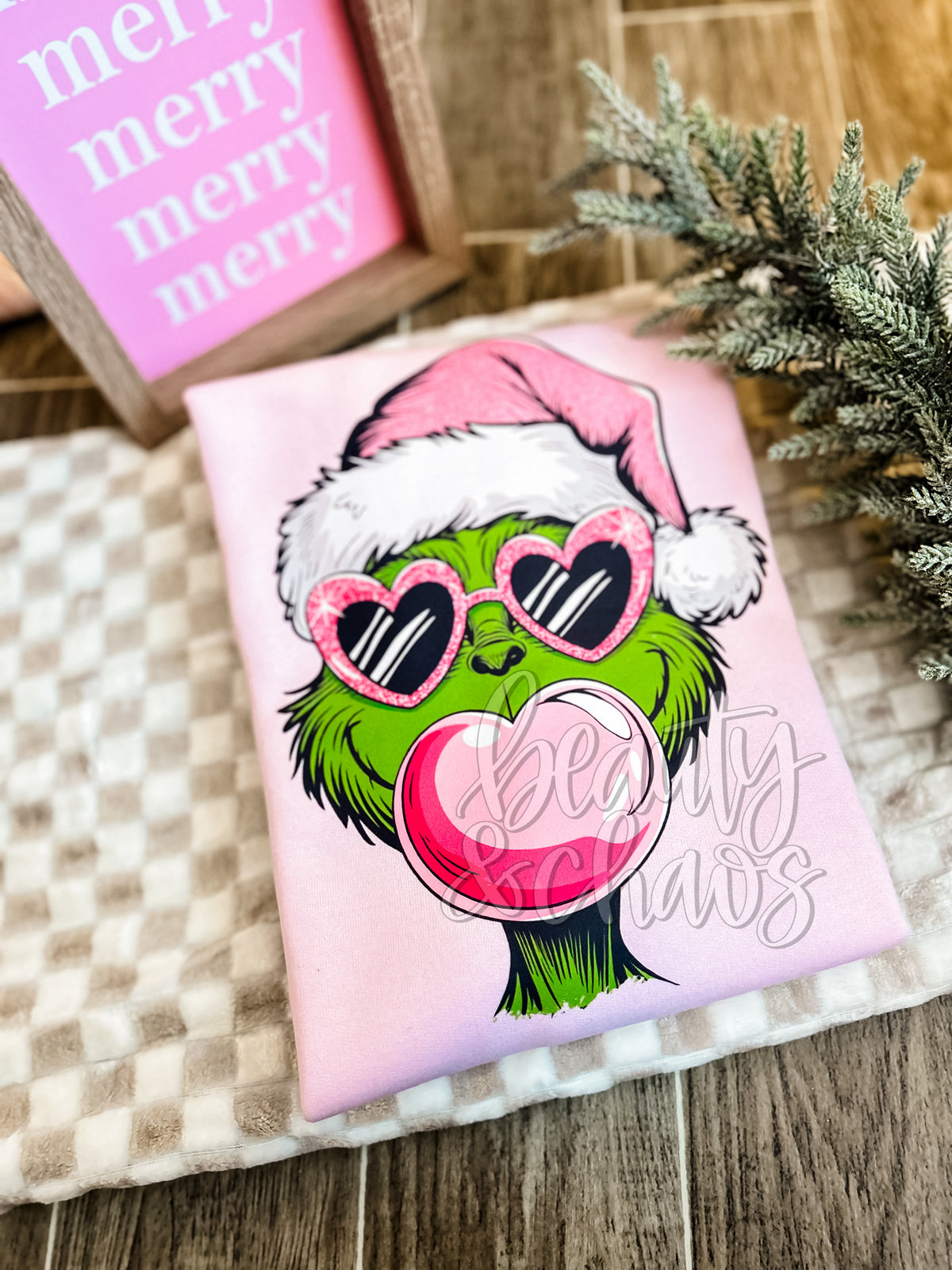 Green Christmas Heart Bubble