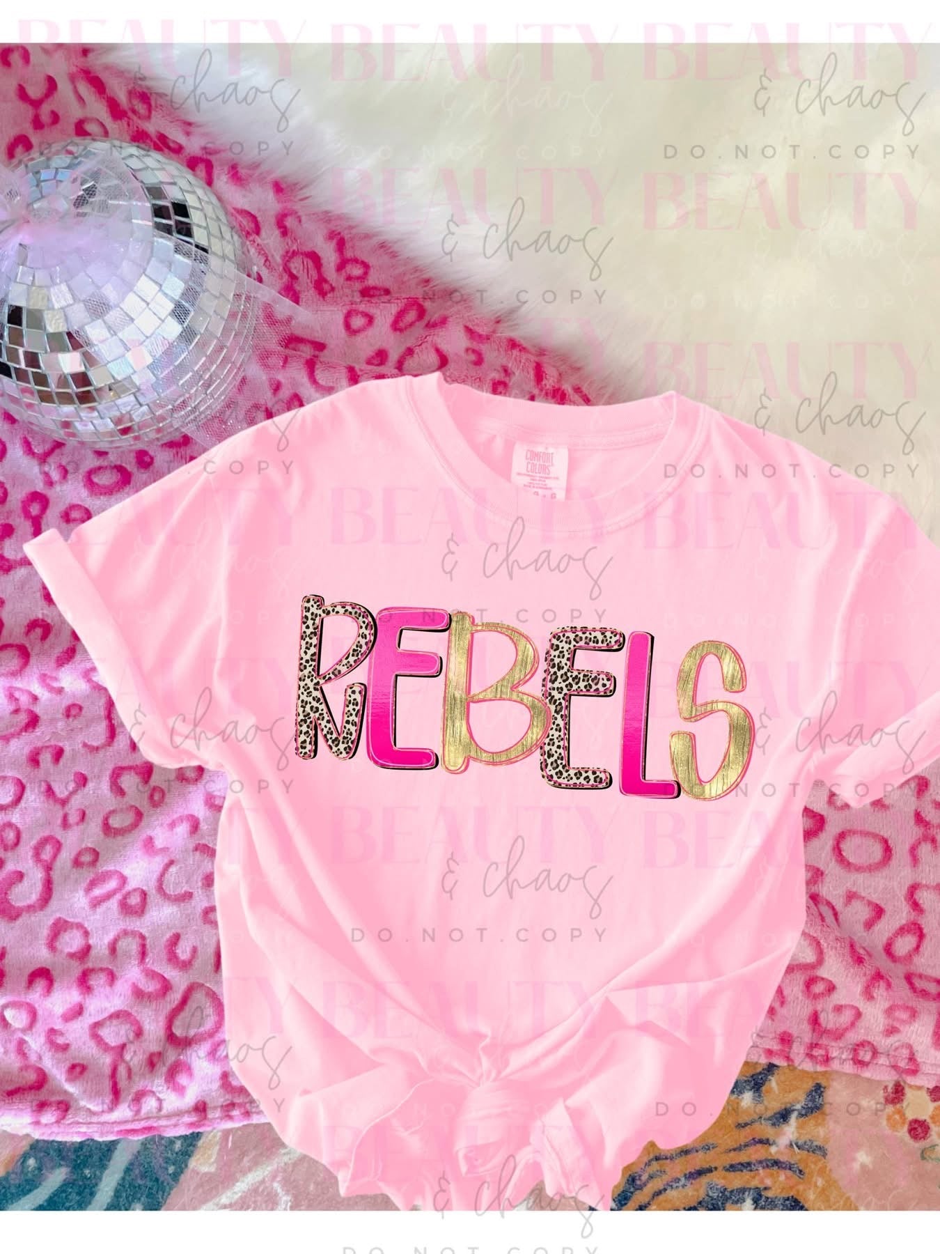 Pink Leopard Gold Rebels (Any Wording!)
