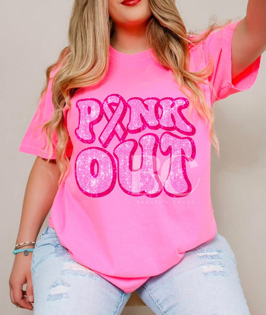Faux Sequin Pink Out