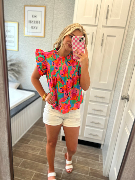 In Paradise Ruffle Sleeve Top