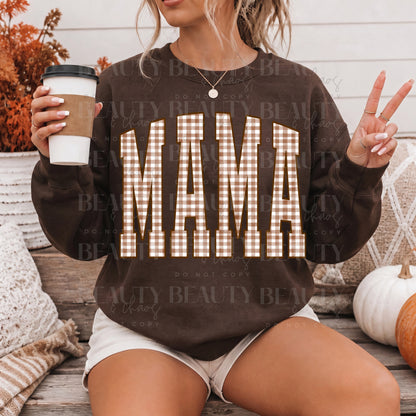 Brown Gingham Varsity Mama (Any Wording!)