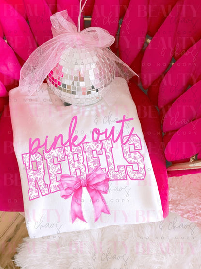 Pink Out Rebels Floral (Any Mascot!)