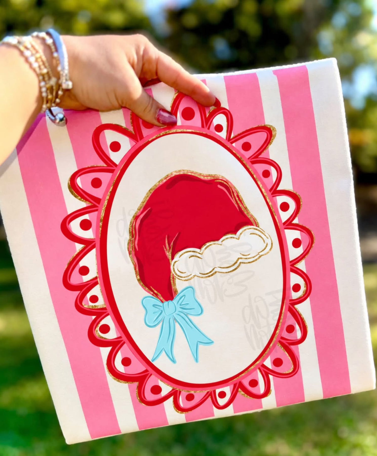 Santa Hat Oval Coquette