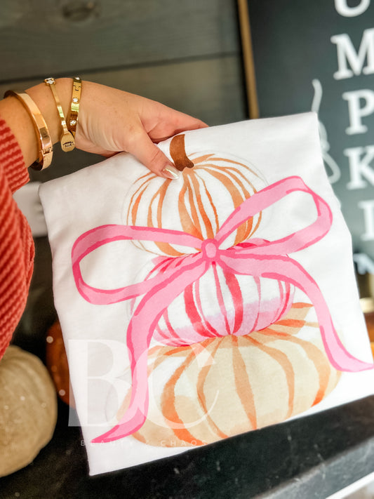 Stacked Pumpkins + Bow Tee