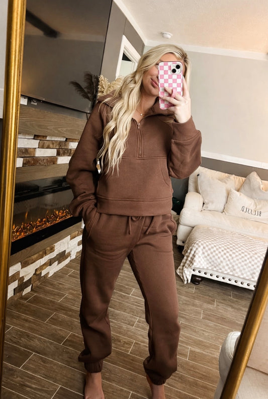 Scuba/Jogger Set - Mocha
