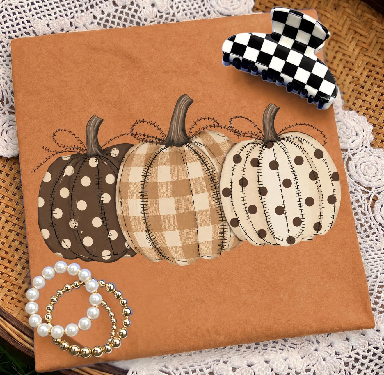 Polka Dot & Gingham Pumpkins