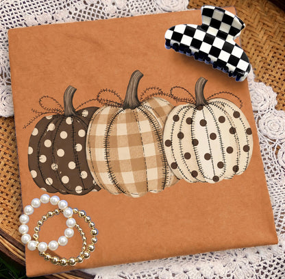Polka Dot & Gingham Pumpkins