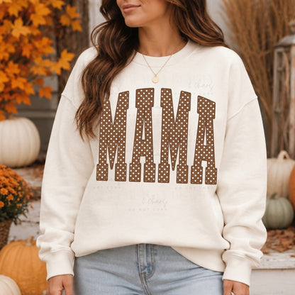 Brown Polka Dot Varsity Mama (Any Wording!)