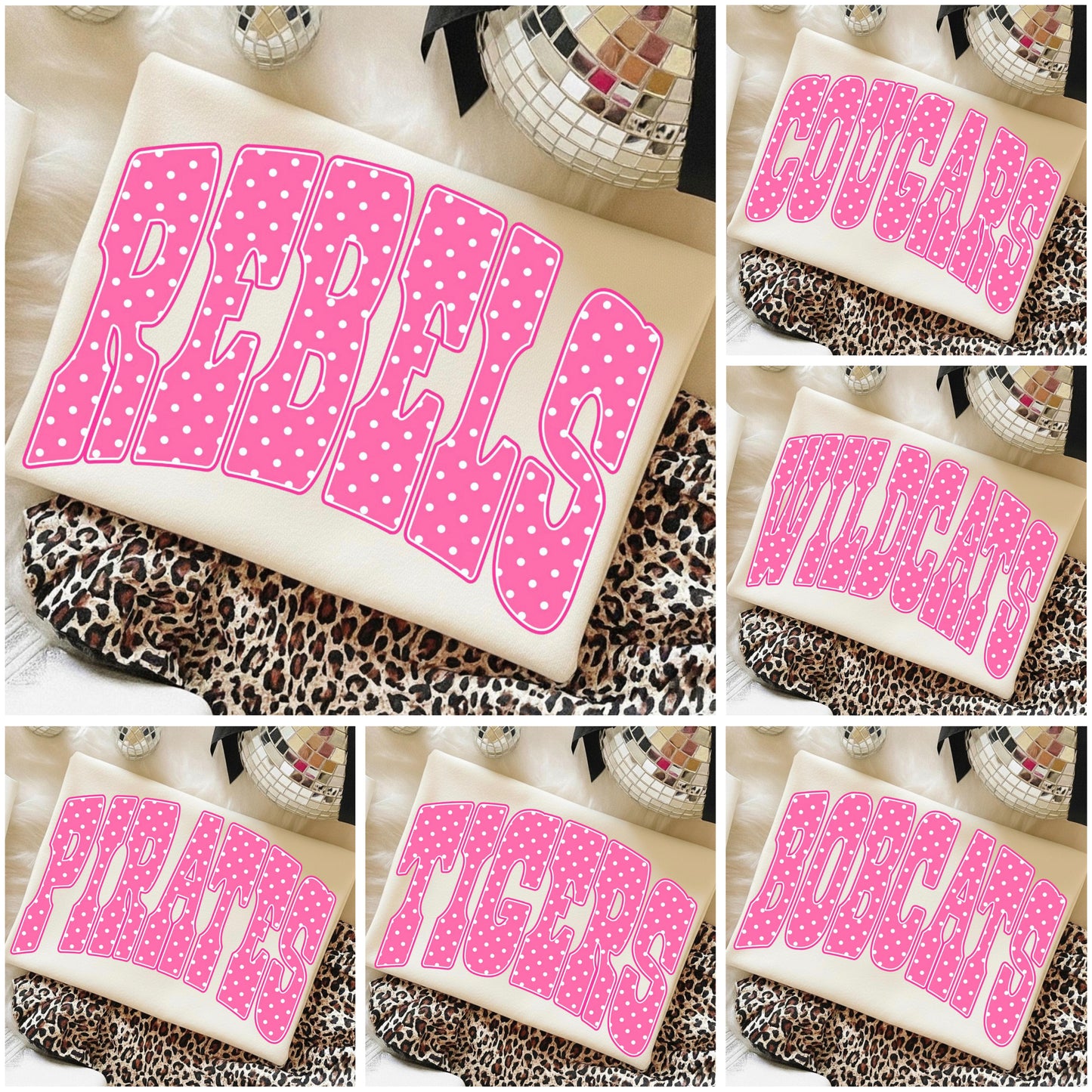 Pink Polka Dot Rebels (Any Mascot!)