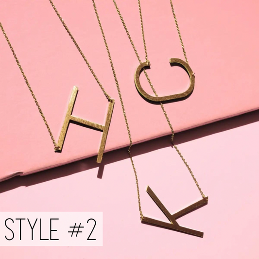 Gold Initial Necklace - Style # 2